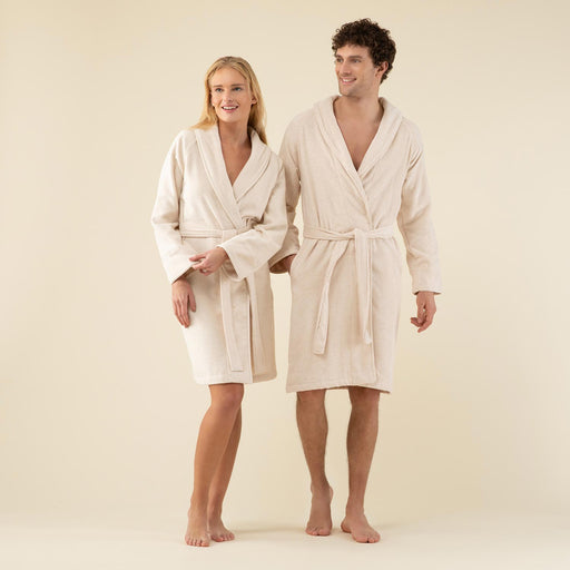 Solid Unisex Bathrobe Beige