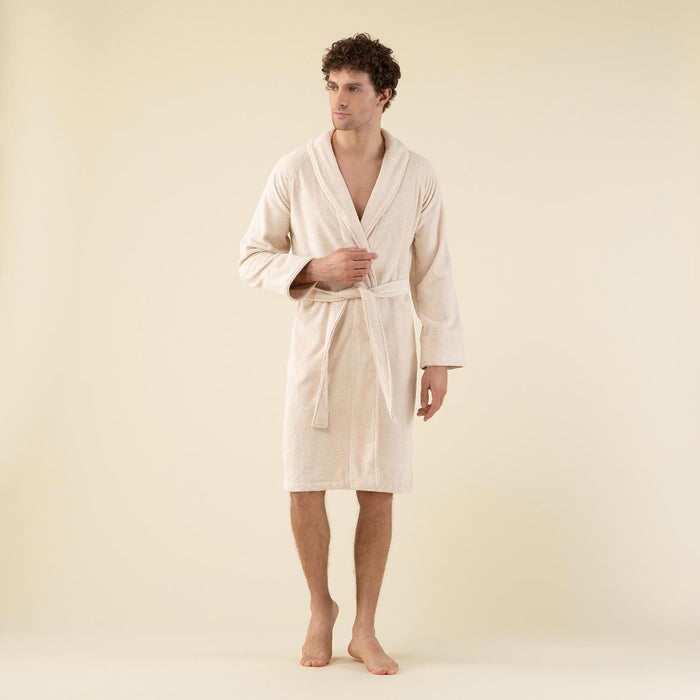 Solid Unisex Bathrobe Beige