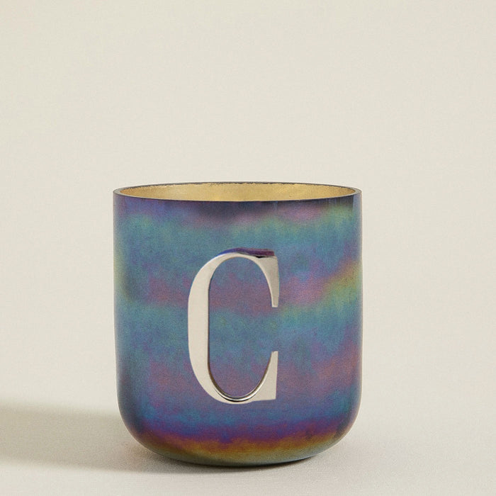 Metal Letters Scented Candle Gunmetal
