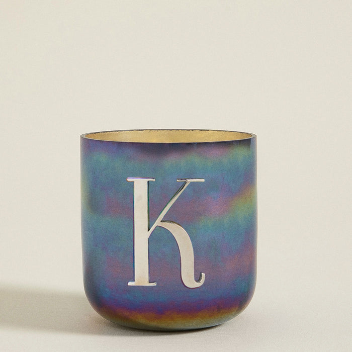 Metal Letters Scented Candle Gunmetal