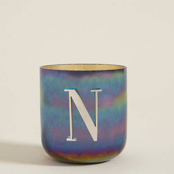 Metal Letters Scented Candle Gunmetal