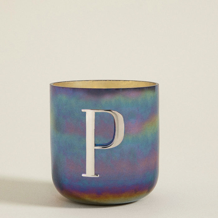Metal Letters Scented Candle Gunmetal