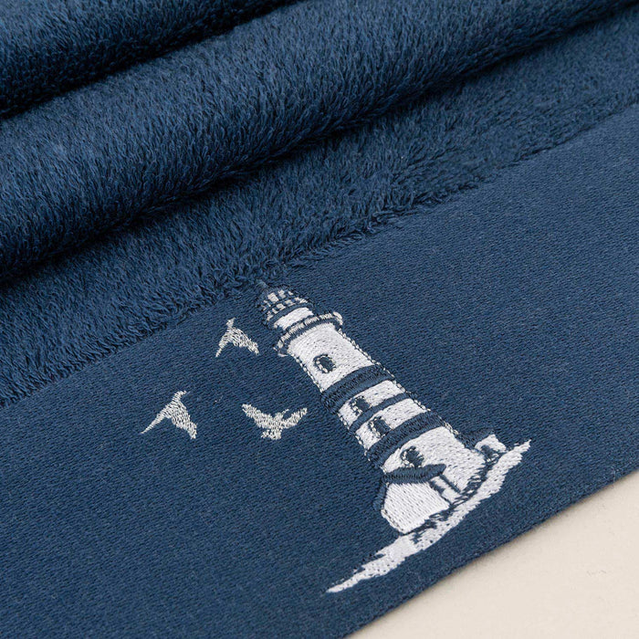 Emera Embroidered Face Towel 50x90 cm MARINE BLUE