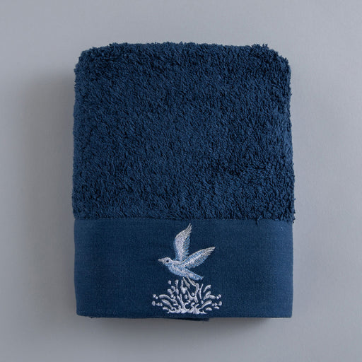 Pavol Embroidered Face Towel 50x90 cm MARINE BLUE
