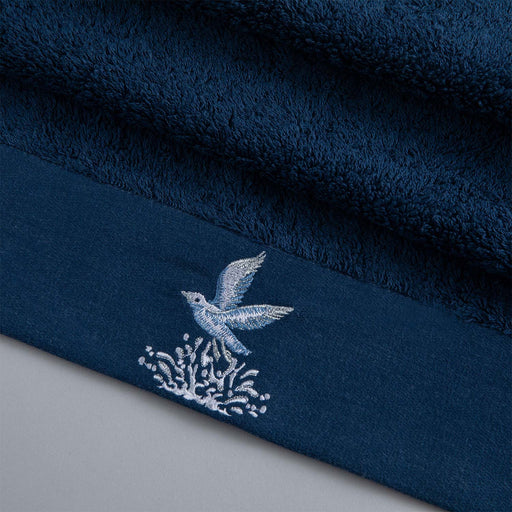 Pavol Embroidered Face Towel 50x90 cm MARINE BLUE