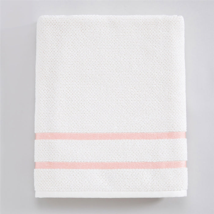 Anton Bath Towel 85x150 cm Ecru-Pink