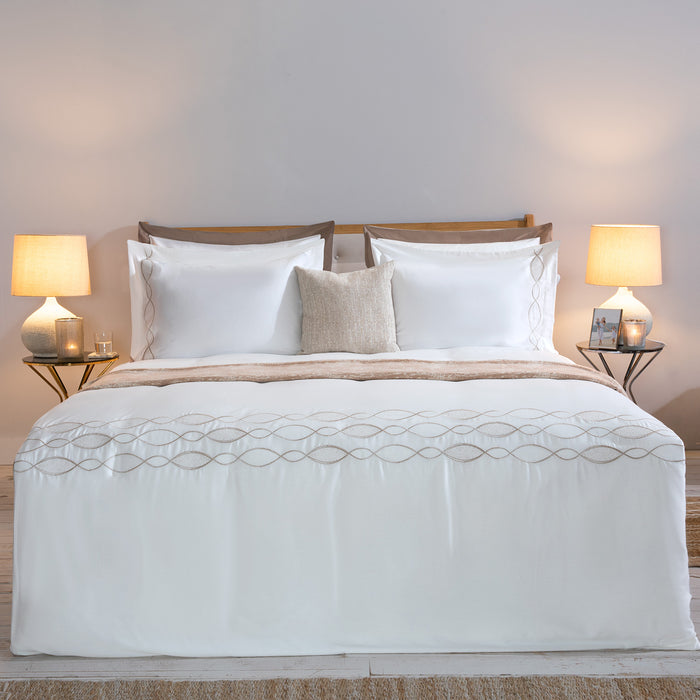 Camino Extra Double Duvet Cover Set Ecru