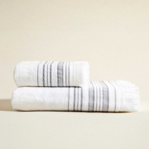 Derin Bamboo Hand Towel 30x50 cm WHITE/WARM GRAY