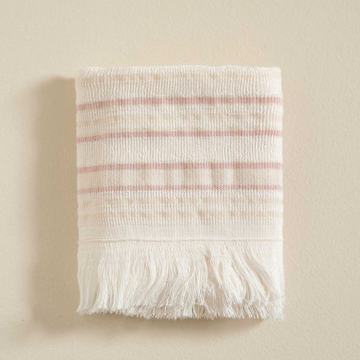 Derin Bamboo Hand Towel 30x50 cm Ecru/Salmon