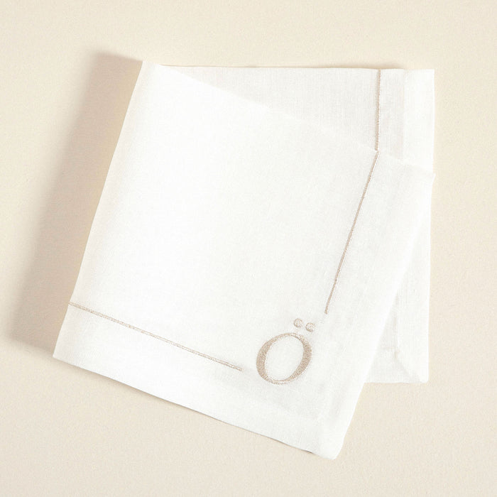 Initial Linen Napkin 45x45 cm Ecru