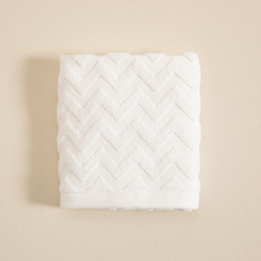Zigzag Hand Towel 30x40 cm White