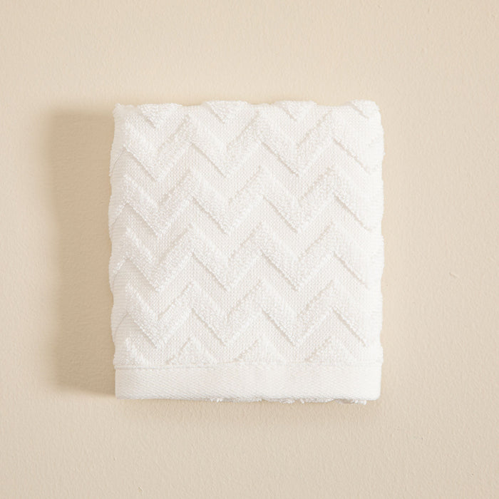 Zigzag Hand Towel 30x40 cm White