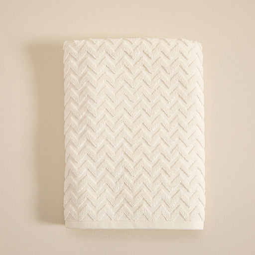 Zigzag Towel 70*140 Ecru/Ecru