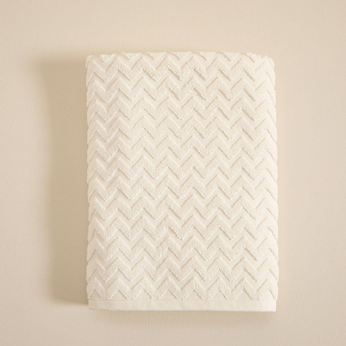 Zigzag Towel 70*140 Ecru/Ecru