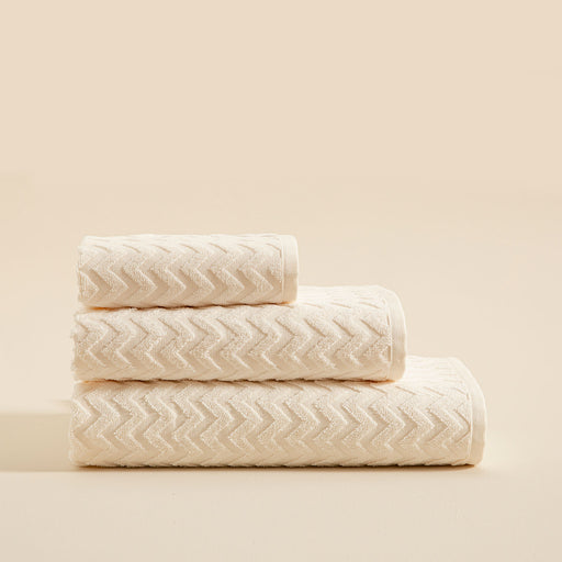 Zigzag Towel 70*140 Ecru/Ecru