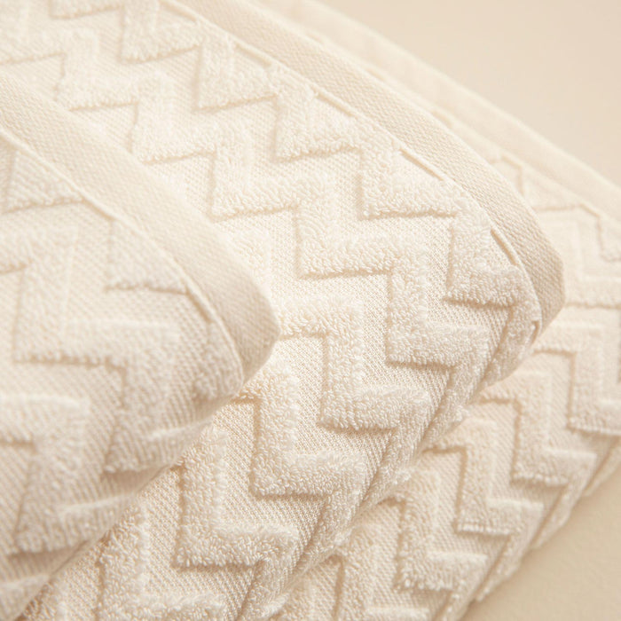 Zigzag Towel 70*140 Ecru/Ecru