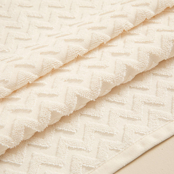 Zigzag Towel 70*140 Ecru/Ecru