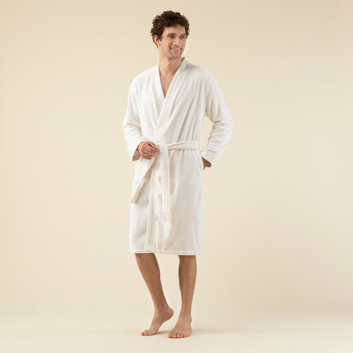 Chic Men Bathrobe Ecru