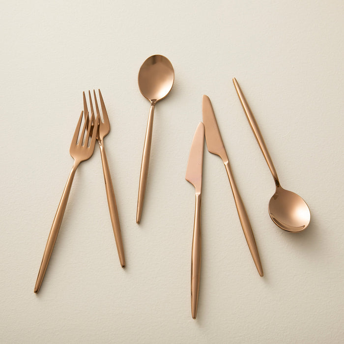 Elina 18 Pieces Dessert Cutlery Set Shiny Rose