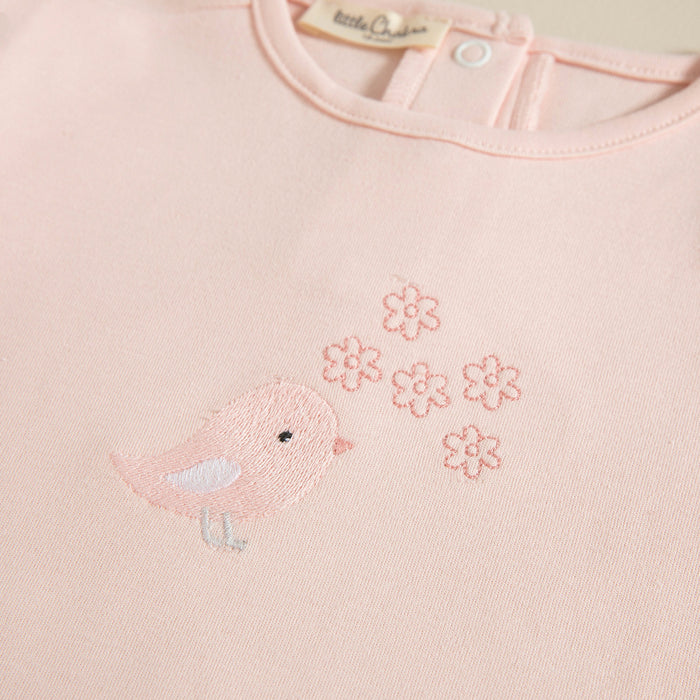 Bird Single Long Sleeve Tops Pink