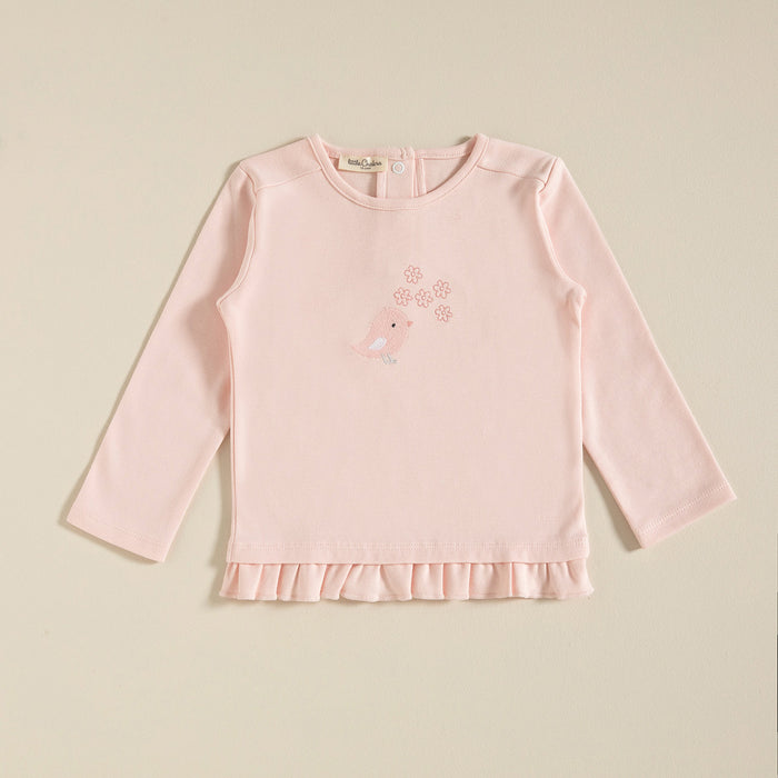 Bird Single Long Sleeve Tops Pink