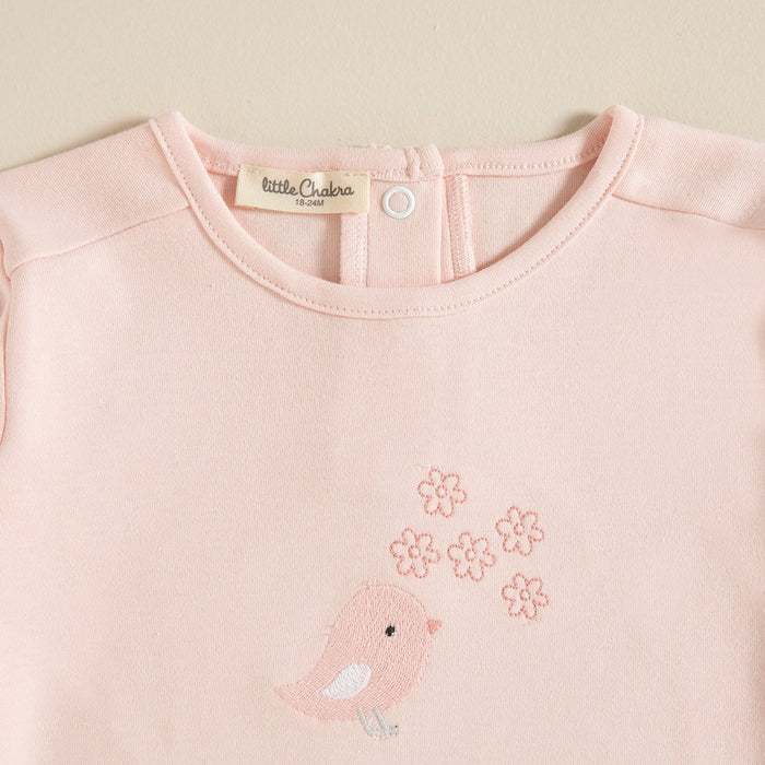 Bird Single Long Sleeve Tops Pink
