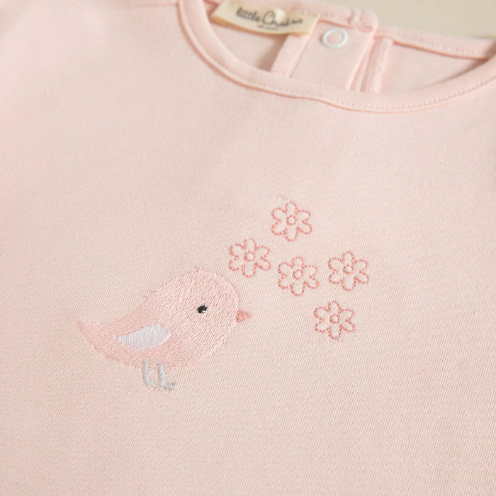 Bird Single Long Sleeve Tops Pink