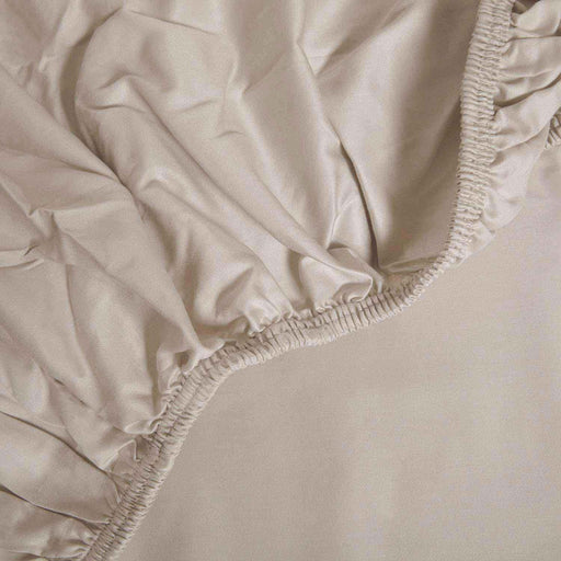 Classic Single Fitted Bed Sheet 100x200 cm Beige