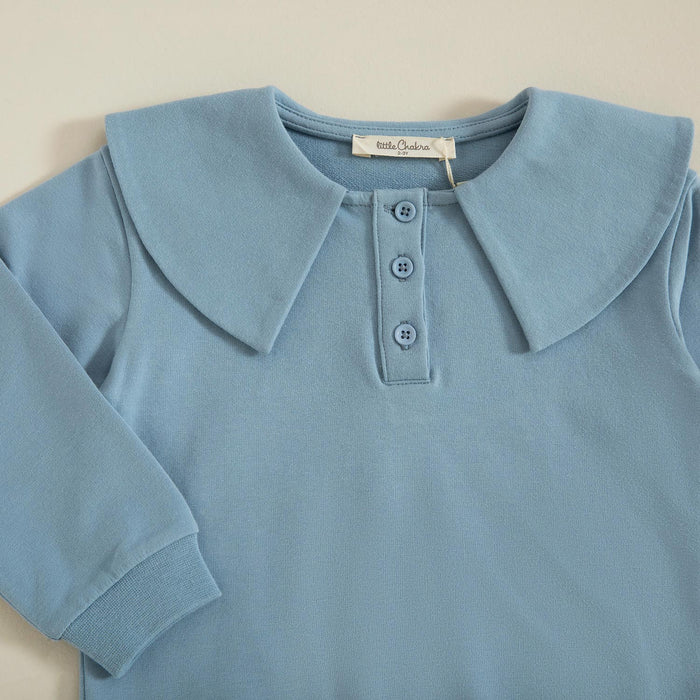 Tiny House Sweatshirt With Collar Detail Blue