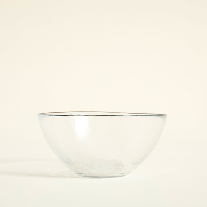 Ice Bowl Silver Rim 16 cm TRANSPARENT/SILVER