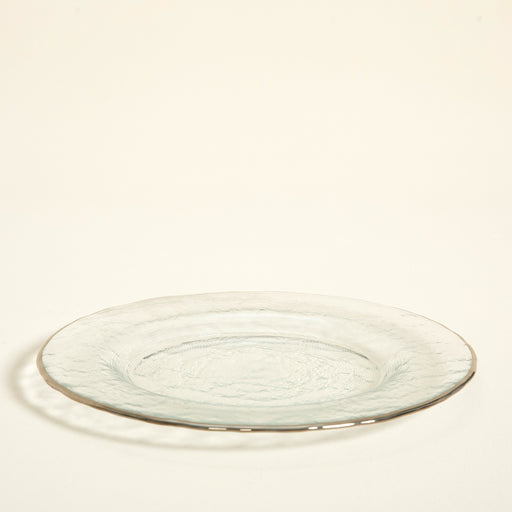 Ice Plate Silver Rim 22 cm TRANSPARENT/SILVER
