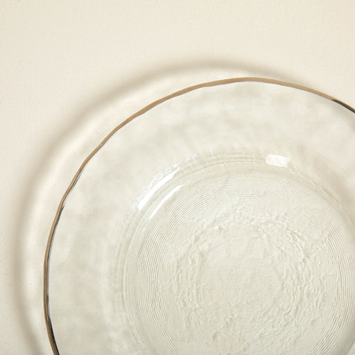 Ice Plate Silver Rim 22 cm TRANSPARENT/SILVER