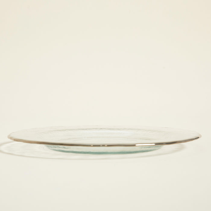 Ice Plate Silver Rim 22 cm TRANSPARENT/SILVER