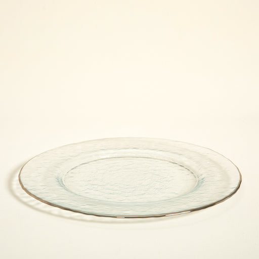Ice Charger Silver Rim 32 cm TRANSPARENT/SILVER