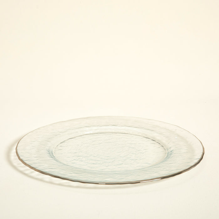 Ice Charger Silver Rim 32 cm TRANSPARENT/SILVER