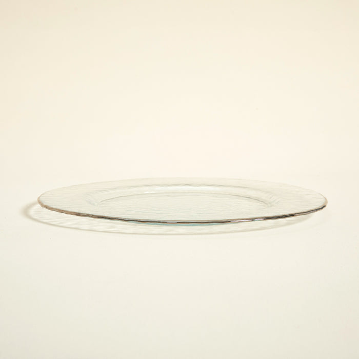 Ice Charger Silver Rim 32 cm TRANSPARENT/SILVER