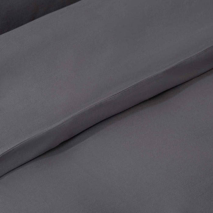 Alana Duvet Cover Set Single Size 160x220 cm Dark Grey
