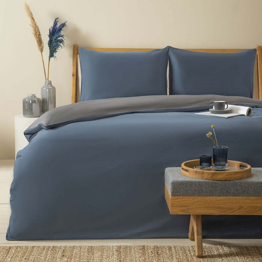 Bettie Duvet Cover Set King Size 230x220 cm BLUE/DARK GREY