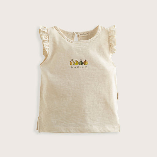 Pear Ruffled Tshirt Ecru