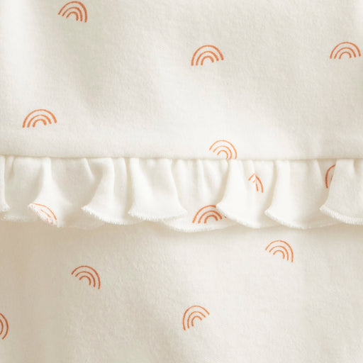 Rainbow Newborn Printed Ruffled Jumpsuit Ecru