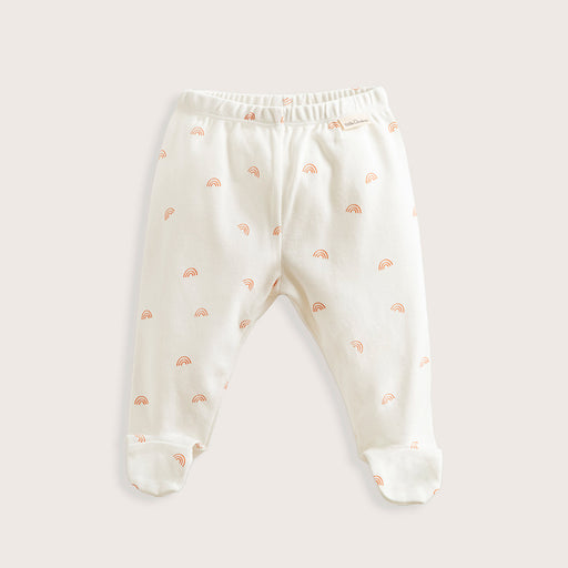 Rainbow Newborn Footed Pants Ecru