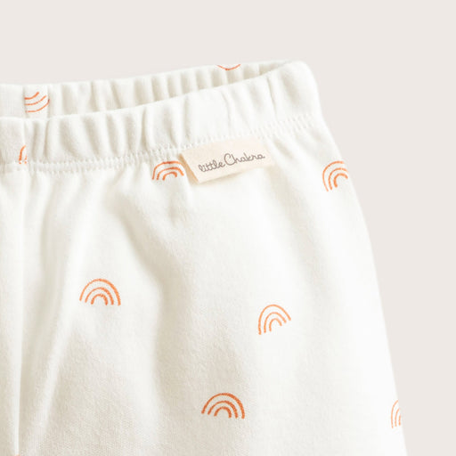 Rainbow Newborn Footed Pants Ecru