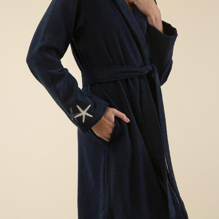 Ladin Woman Bathrobe MARINE BLUE