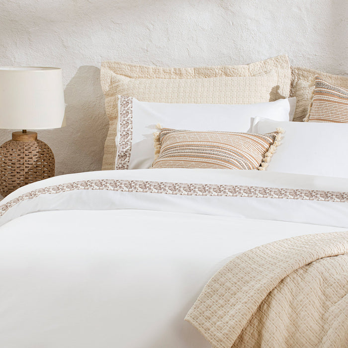 Laudel Duvet Cover Set King Size 230x220 cm Ecru