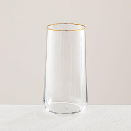 Cool Soft Drink Glass Gold Rim Gold