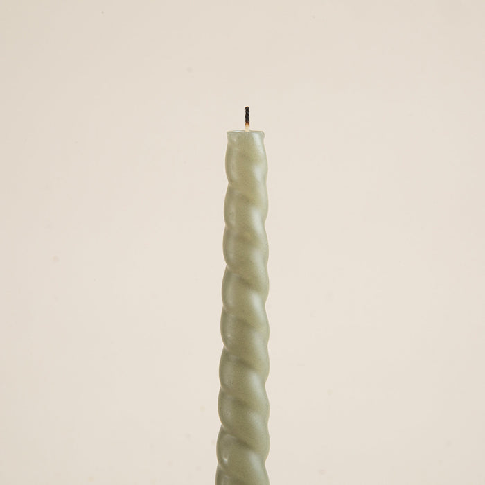 Italian Bract Candle Set Of 2 Khaki
