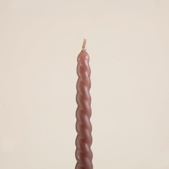 Italian Bract Candle Set Of 2 Mink-Light Mink