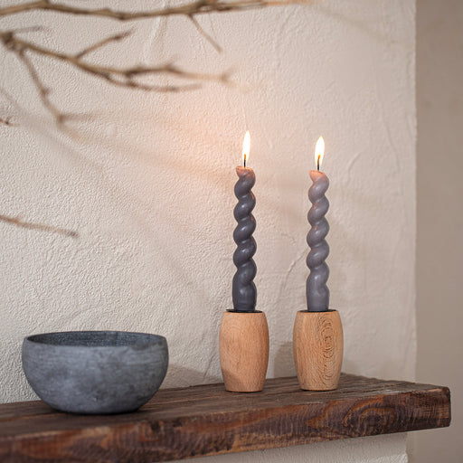 Italian Bract Candle and Candle Holder ACIK GRI