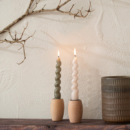 Italian Bract Candle and Candle Holder Khaki