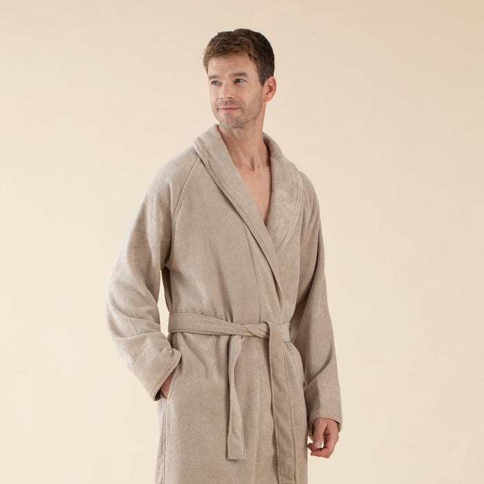 Solid Unisex Bathrobe Beige
